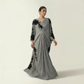 Grey and black kaftan