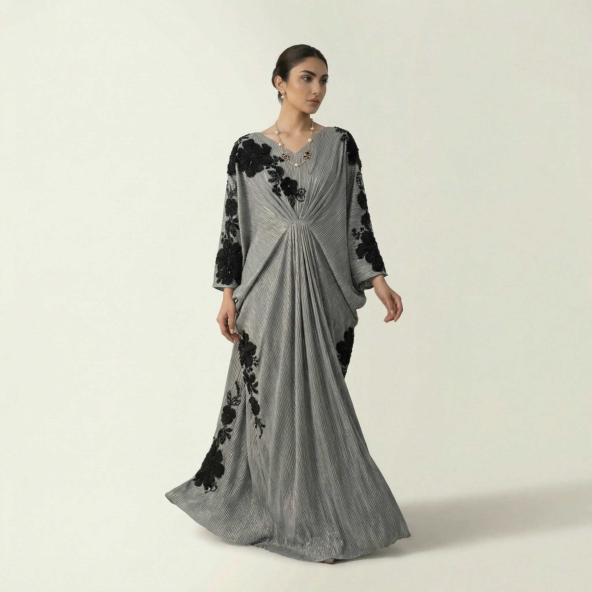 Grey and black kaftan